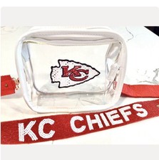 Chiefs Stadium Bag With Bling Sequin Strap For Game Day, Tailgate