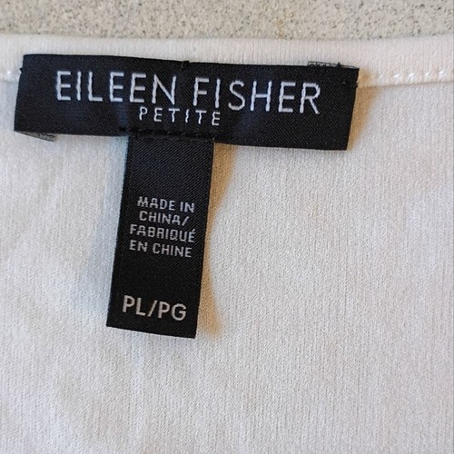 Eileen Fisher Shirt PL Elegant Cream Sleeveless 100% Silk Top Minimalist Elegant - Picture 6 of 10