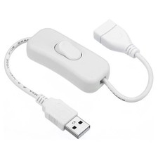 USB Extension Cable with ON/Off Switch Extension Cords Adapter White