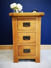 Oakvale Tall Bedside Table / Modern Oak Night Stand / Solid Wood