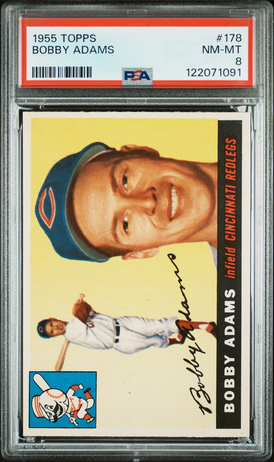 1955 Topps #178 Bobby Adams PSA 8 Near Mint-Mint!!