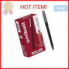 uniball Roller Rollerball Pens, Micro Point 0.5mm , Black, 12 Pack