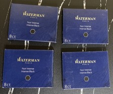Waterman Intense Black Ink Cartridges Pack Of 8 For Fountain Pens Lot Of 4 Packs