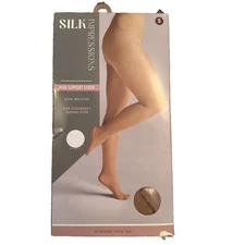 Silk Impressions Sheer High Support Womens Small Rich Tan High Waisted  1 Pair
