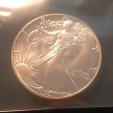 Am. Silver Eagle v.1986 (Jahr d.Erstausgabe)  1 oz Silber 0.999 Walking Liberty