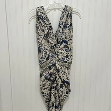 Etoile Isabel Marant Dress Floral Print Sleeveless Knee length Deep V 36 Small