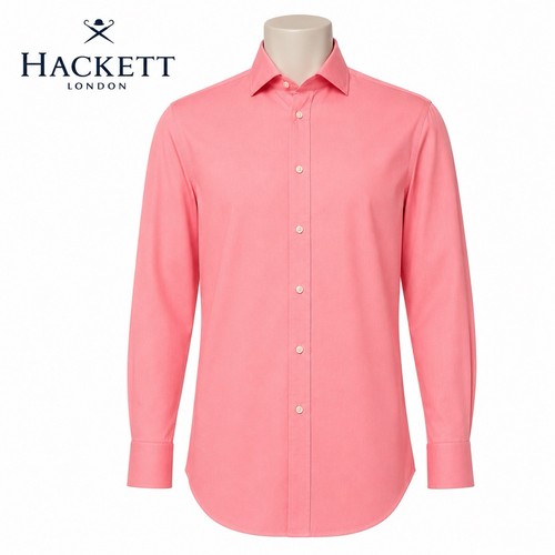 Hackett, Hackett London VTG Formal Dress Shirt CORAL PINK 16.5 XL 80s 90s (P2P 24.5") VGC