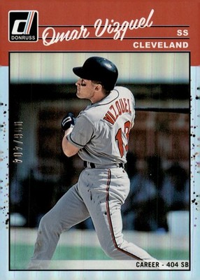 2023 Donruss Omar Vizquel /404 Career Stat Line #269 Cleveland Numbered Parallel