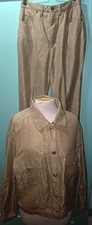 Stunning ST JOHN SPORTSWEAR SILK METALLIC GOLD JEANS JACKET 10 L EUC KNIT NICE