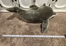 Vintage Large 35  Sea World Gray Dolphin Plush Stuffed Animal JUMBO