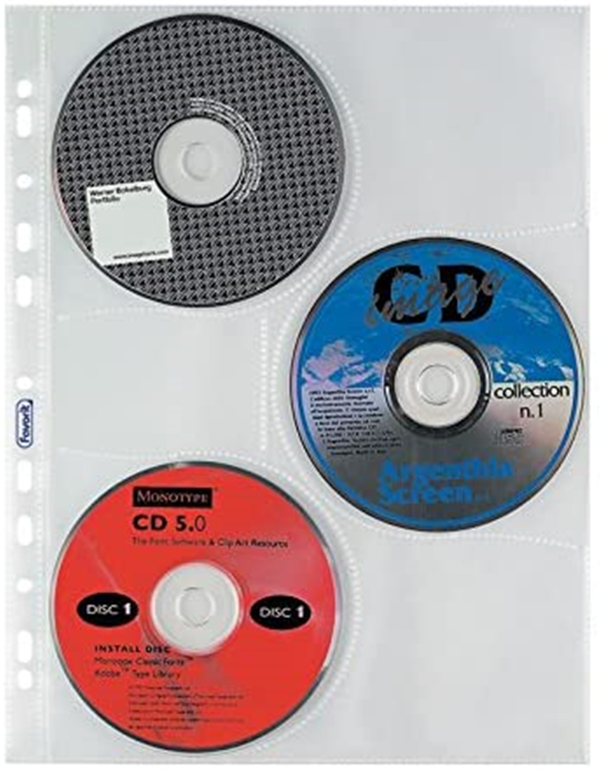 Confezione 10 Buste Formato 24x31,2 Cm A Foratura Porta Cd / Dvd Spessore Superi