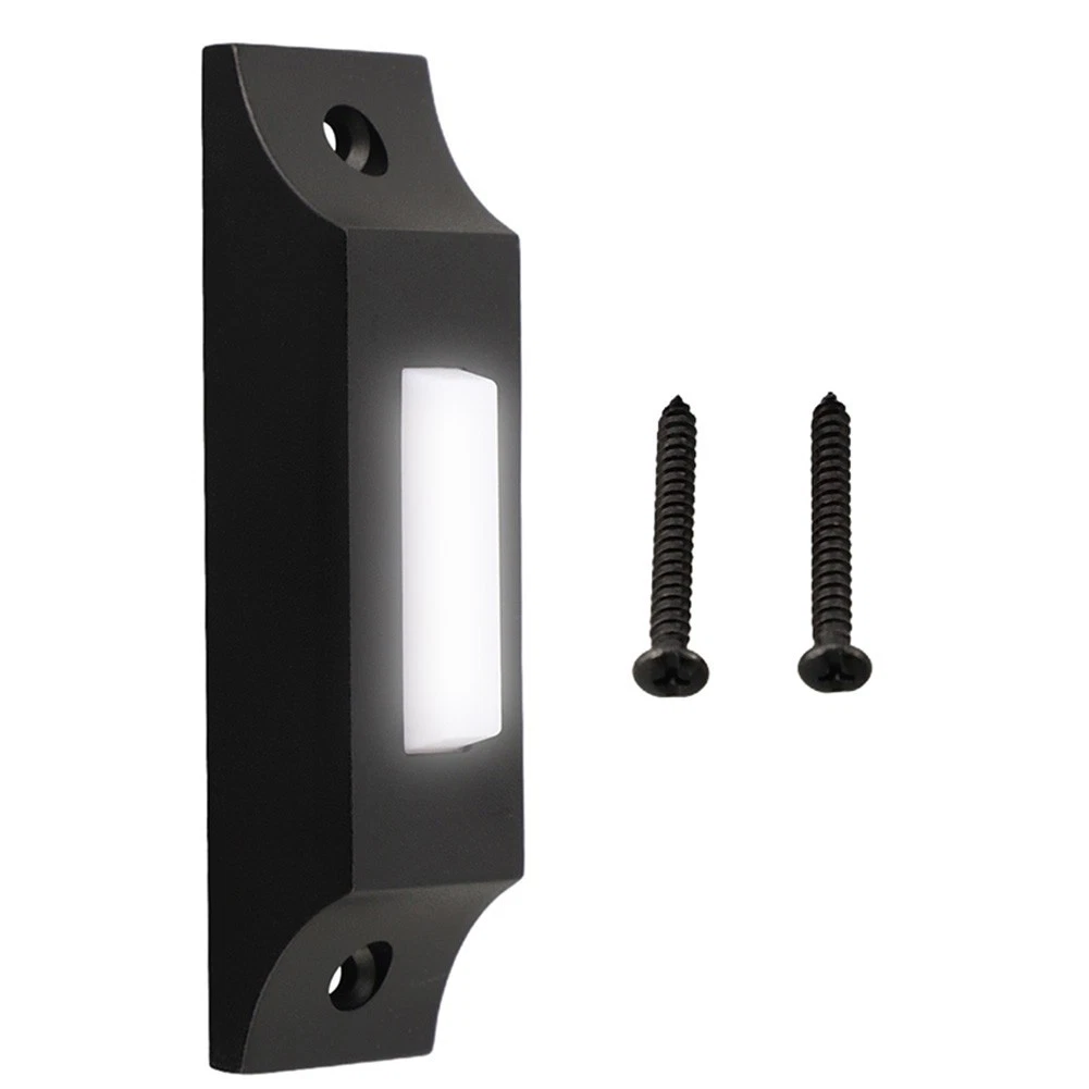 Pulsante Campanello Cablato Con LED DC12-24V – ABS Nero, Illuminato E Resistente Alle Intemperie Per Esterno