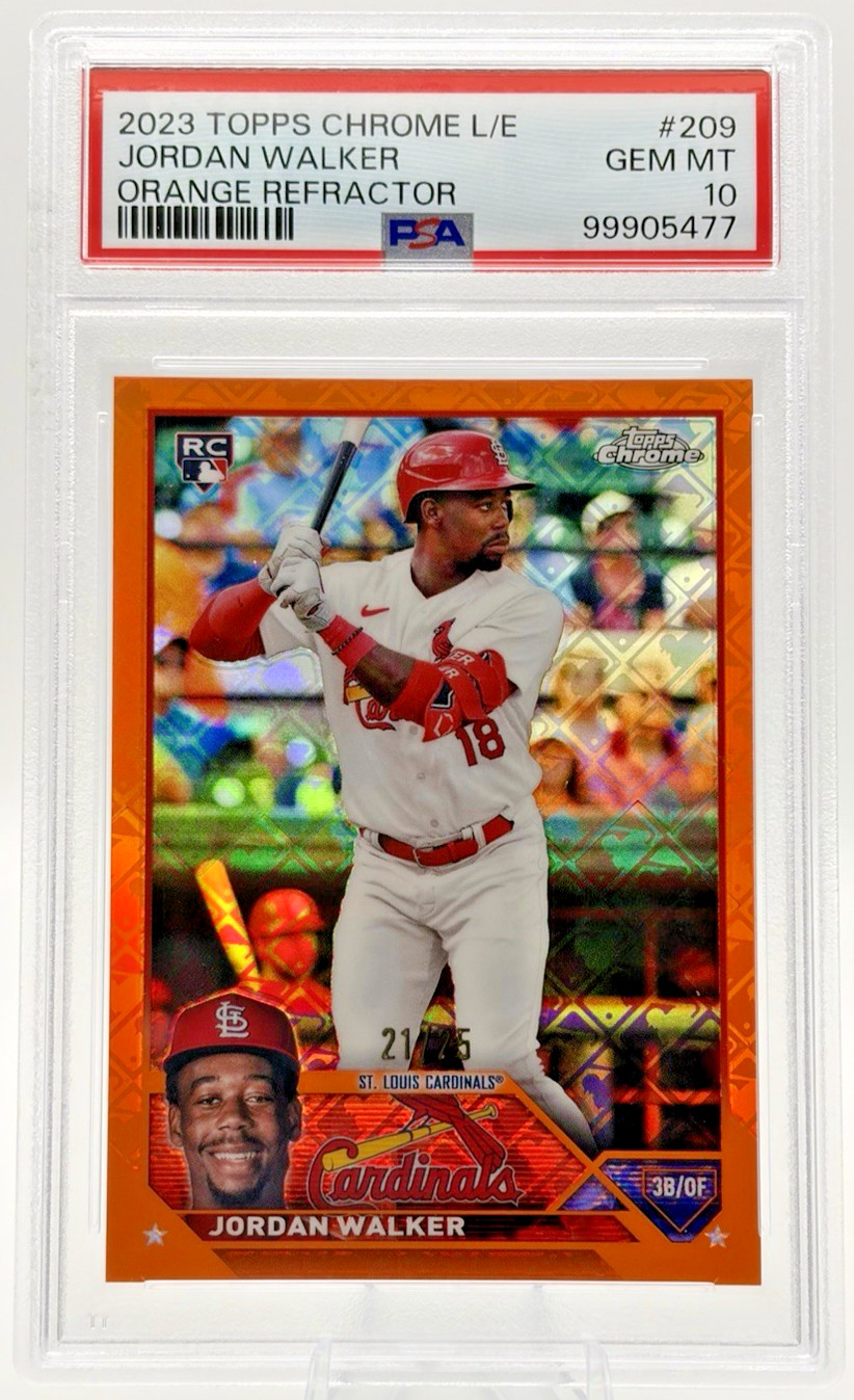 2023 Topps Chrome Logofractor Jordan Walker RC Orange /25 #209 PSA 10 GEM MT