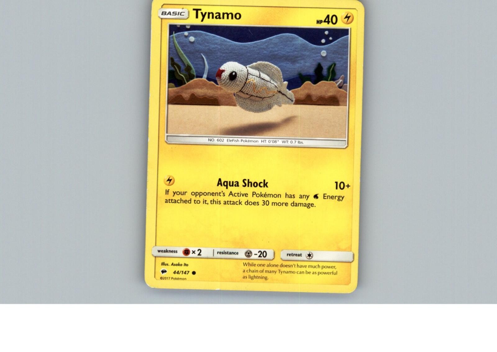 Tynamo 44/147 Common Burning Shadows Pokemon Near Mint