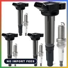 Set of 4 Ignition Coil Pack  Iridium Spark Plug Replace UF487 UF507  6619