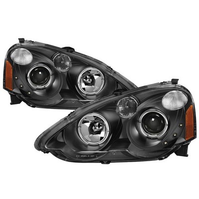 For Acura RSX 02-04 Headlights Driver & Passenger Side Black Halo Projector