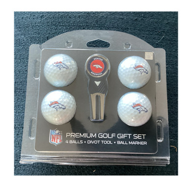 Team Golf Denver Broncos Premium Golf Gift Set 4 Balls Divot Tool Ball Marker