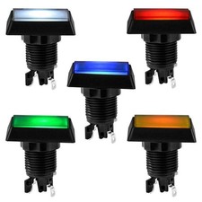 Colorful Arcade Square Rectangle Buttons LED Push Illumilated With Microswitch