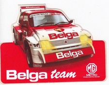 MG METRO 6R4 BELGA RALLY TEAM GROUP B 1986 AUSTIN ROVER ORIGINAL PERIOD STICKER