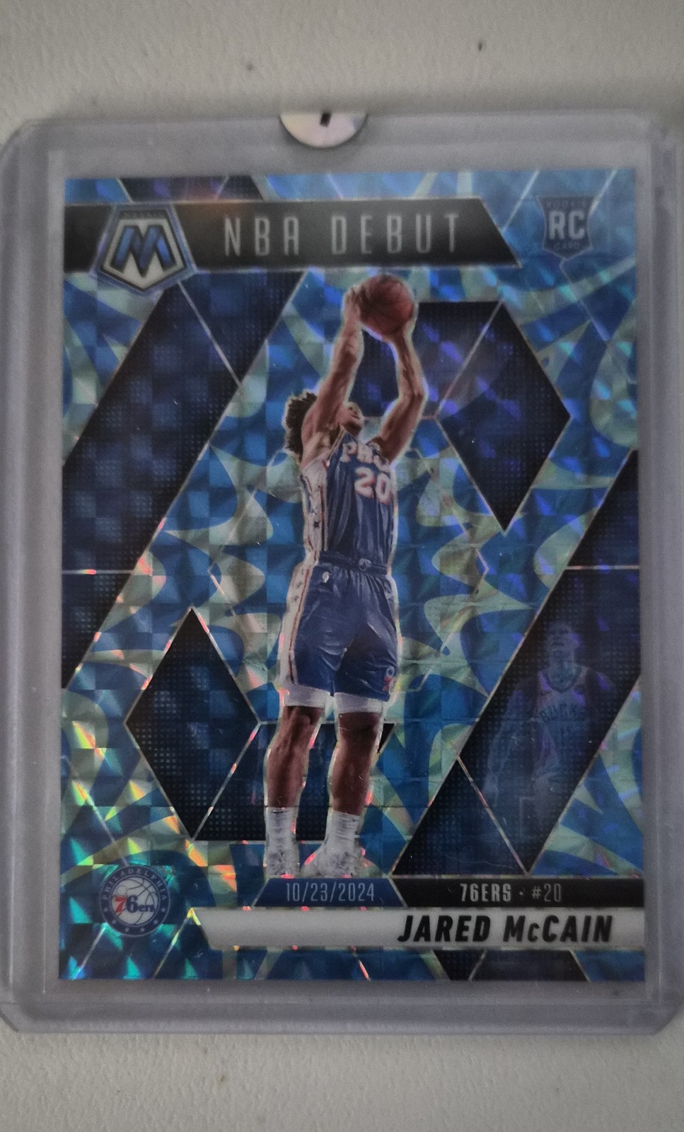 2024-25 Mosaic - NBA Debut Jared McCain #263 Reactive Blue Mosaic Prizm (RC)