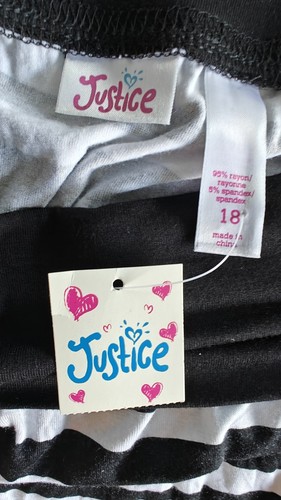 Justice Girl Long maxi Black And White Striped Skirt Size 18 NWT - Picture 4 of 6