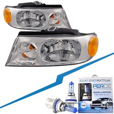 Headlights Pair Halogen Set Wxenon Bulbs Fits 1998-2002 Lincoln Navigator