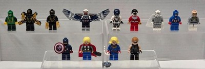 LEGO Marvel Minifigure Lot Falcon Captain America Thor Hawkeye Captain Marvel