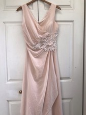 Formal Dress Womens S Nude Blush Prom Pink Applique Long Drape Formal Bridesmaid