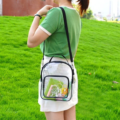 Clear Crossbody Purse Bag, Stadium Approved Clear Tote Bag with Strap for Con... - 第 8/9 張圖片