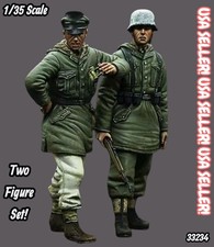 1/35 Resin Figure REDUCED German Officer  Soldier 2 Fig Set Model Kit 33234
