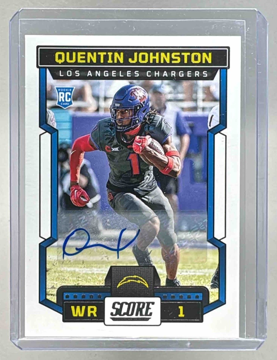 Quentin Johnston 2023 Panini Score #345 Auto Rookie RC