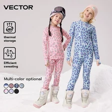 VECTOR Kids Thermal Base Layer Set Microfleece Long Johns Quick Dry