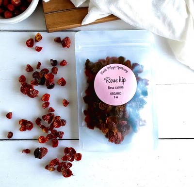 Organic Rose Hip seedless Bulk Botanical Rosehip Fruit Tea, 1/2oz, 1oz, 2oz, 4oz