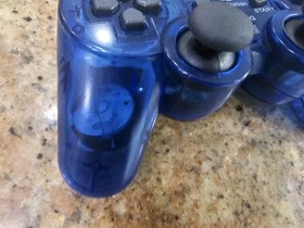 Sony PlayStation 2 PS2 Ocean Blue Clear Controller DualShock OEM SCPH-10010 Read
