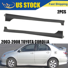 2pcs Black Side Skirts Rocker Panel Trims Set Lh Rh For 2003-2008 Toyota Corolla 2pcs Black Side Skirts Rocker Panel Trims Set Lh Rh For 2003-2008 Toyota Corolla