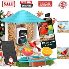   Birdsnap TUC Bird Feeder w/ Camera 2K HD, Solar Panel 32GB 4-in-1 Perch, 160 