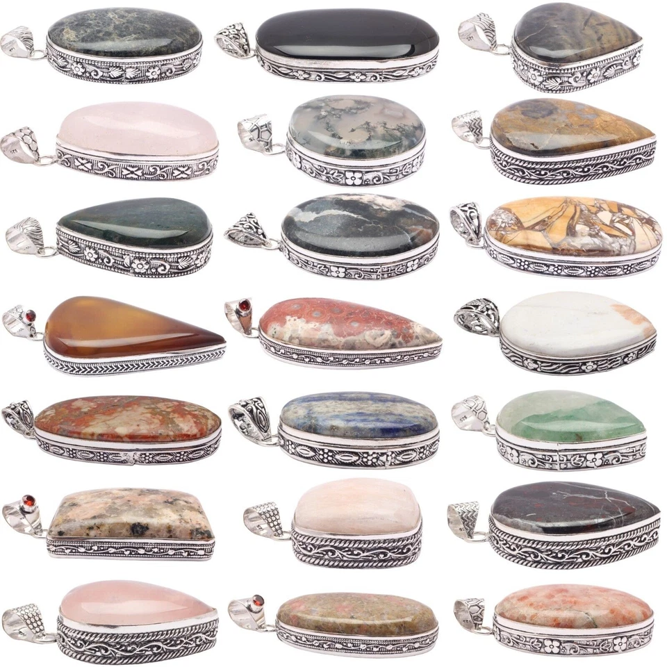 Versilberter handgefertigter Anhänger mit Halskette, Schmuck für Frauen, 10... - Bild 2 von 4