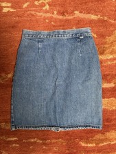 Vtg 80s Guess Jeans Pencil Skirt Georges Marciano Faded Denim High Waisted Sz 25