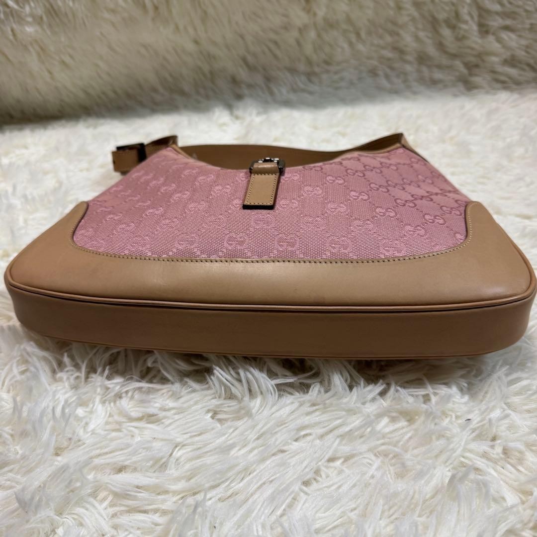 GUCCI Jackie GG Shoulder Bag Canvas Leather Trim Vintage Japan F/S USED thumbnail 15