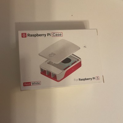 Raspberry Pi 5 Official Case Red White with Temperature Controlled Cooling Fan