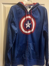Avengers Captain America Zip Up Hooded Jacket Unisex large