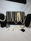 Vtg Now Pearl Mixed Bulk Costume Jewelry Lot Necklace Bracelet Earrings #1034