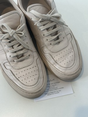 100% Authentic COMMON PROJECTS BBall Leather Sneakers Beige Pink Neutral Incu 38