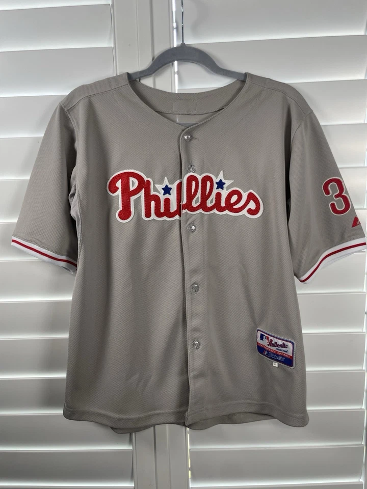 Camiseta de colección Cliff Lee #33 Philadelphia Phillies majestuosa juvenil niños XXL GRIS Foto 2 de 4