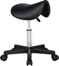 Yaheetech Saddle Stool Adjustable Rolling Salon Chair Swivel Rolling Wheels & Er