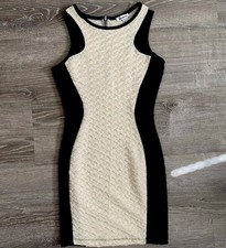 Vintage Bodycon Graduation Contour Dress Small Black Off-White Miami Party Mini
