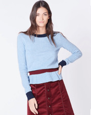 Veronica Beard Sistine Sweater Blue Combo Size Medium