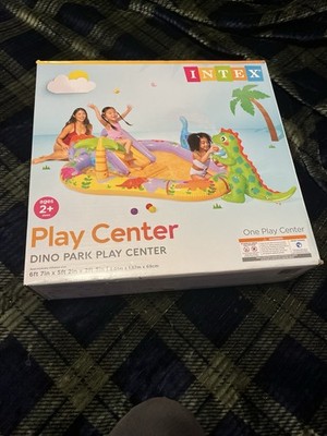 Intex Dino Park Play Center & Rainbow Cloud Baby Pool Set, Water Slide, Sprayer