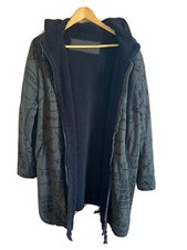 Rundholz Black Label Khaki Padded Teddy Lined Coat Size S Oversized Graffiti