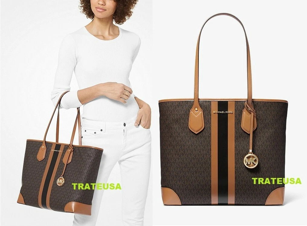  Michael Kors Jet Set Travel Large Logo Tote Bag (Brown Acorn) :  Clothing, Shoes & Jewelry